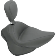 Mustang Wide Solo Seat With Backrest - For Harley Davidson