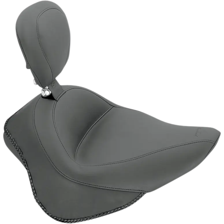 Mustang Wide Solo Seat With Backrest - For Harley Davidson