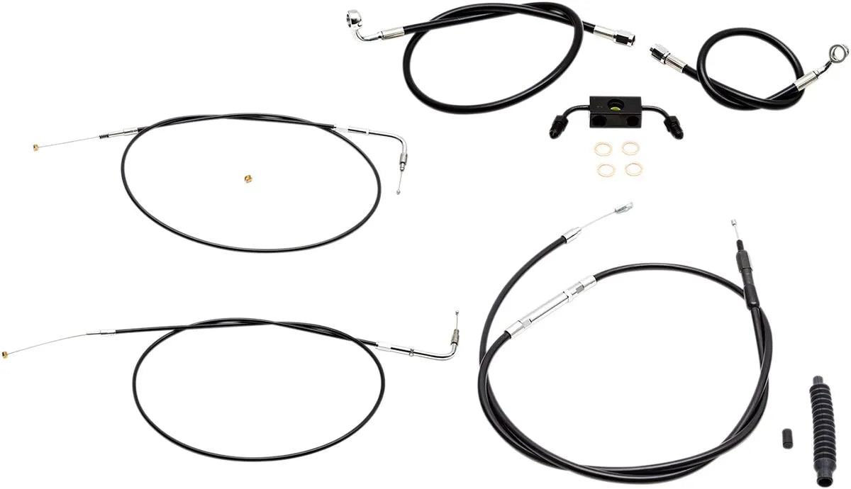 LA CHOPPERS Black Vinyl Handlebar Cable/Brake Line Kit for Ape