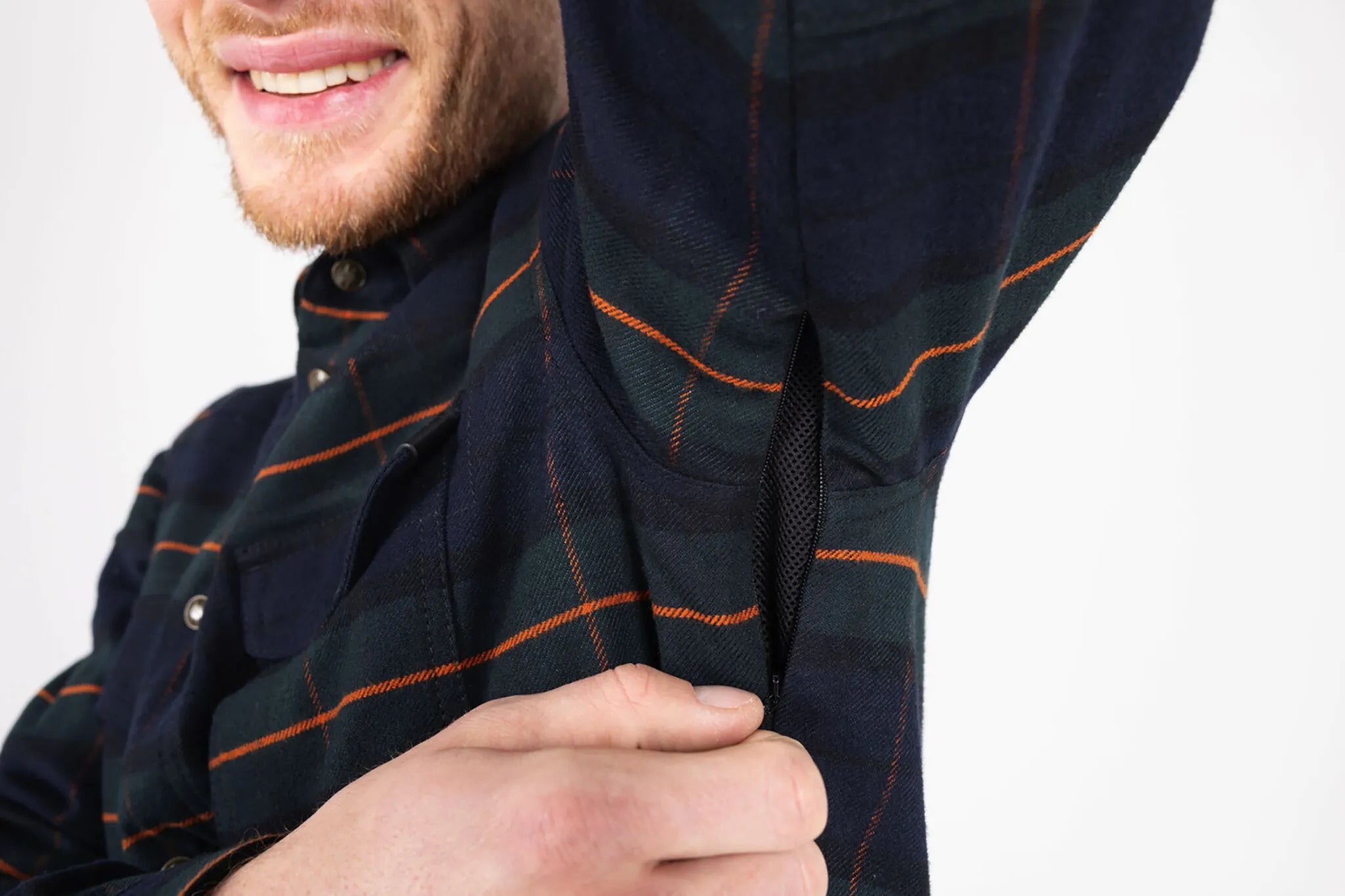 John Doe Vintage Motoshirt Jacket For Men - Green/Navy/Orange