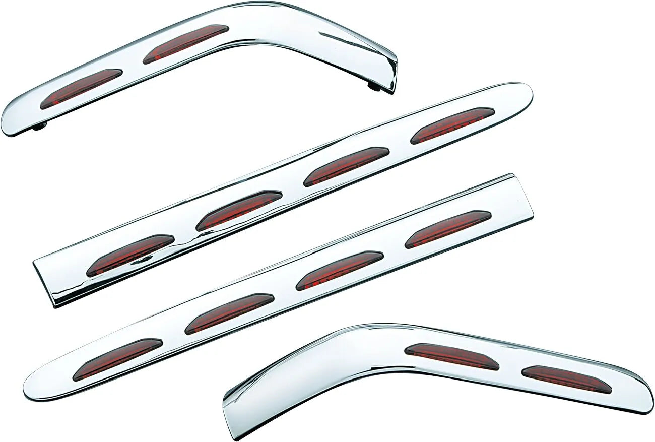 Kuryakyn Lighted Saddlebag Molding - Chrome/red Led