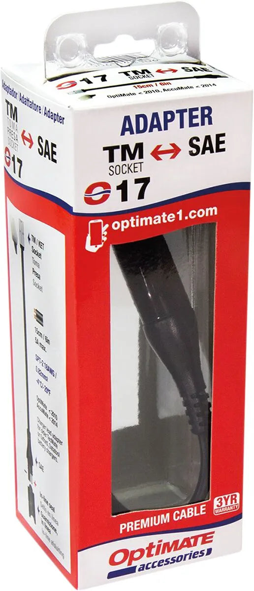 Tecmate Optimate Charger Cable Adapter - Sae Connector