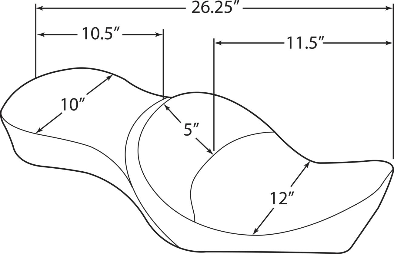 Drag Specialties 2-up Double Bucket Seat - For Harley Davidson