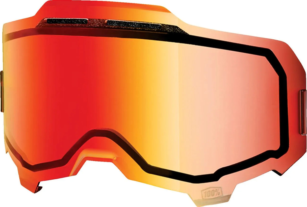 100% Armega Vented Injected Dual Pane Goggle Lens Mirrored Red