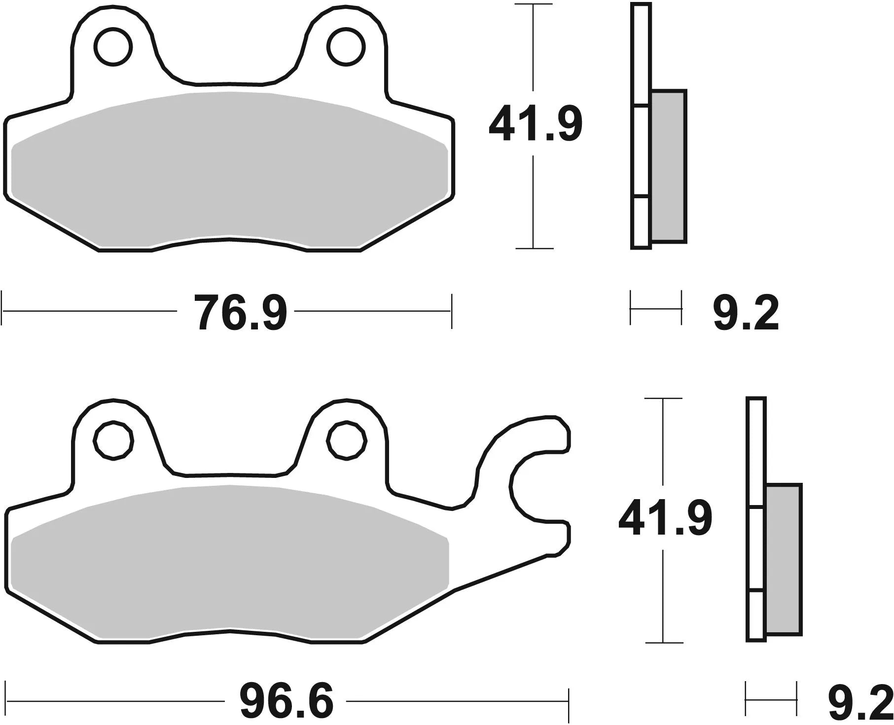 Sbs Hf Street Ceramic Organic Brake Pads - Front & Rear