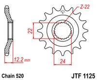 Jt Sprockets Front Sprocket - 520 Chain, 16 Tooth