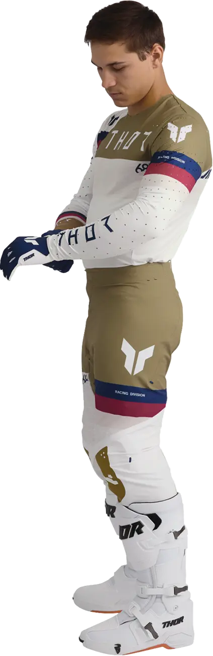 Thor Sportmode League Pants - Light Gray/Tan/White/Navy/Maroon
