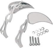 Drag Specialties Flame Teardrop Mirrors