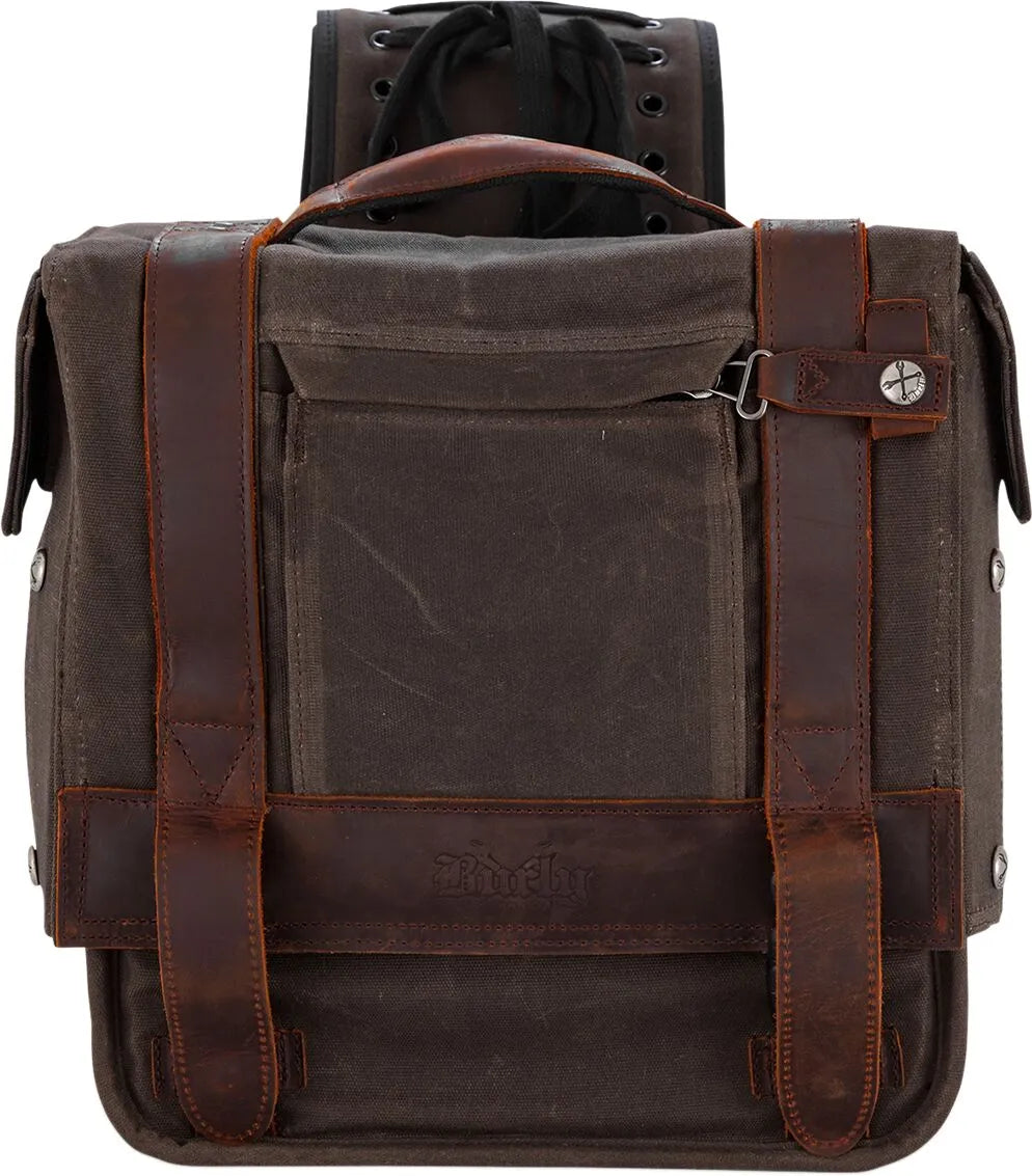 Burly Brand Throw-over Saddlebag - Brown Leather