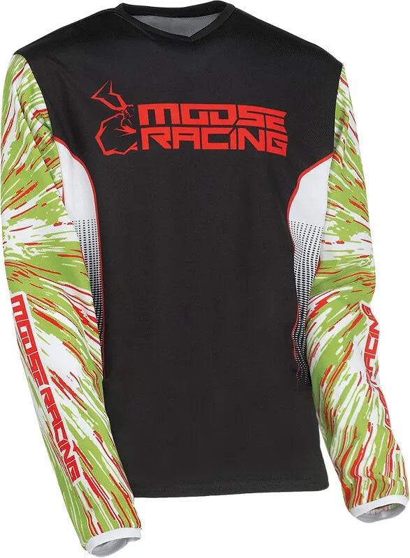 Moose Offroad Youth Agroid Jersey - Black/Green/Red