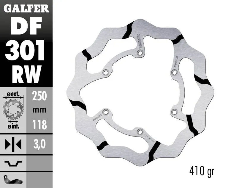 Galfer Wave Brake Rotor For Motorcycles - Front