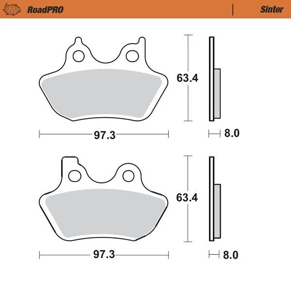 Moto-master Roadpro Sinter Brake Pad For Sport Motorcycles - Front