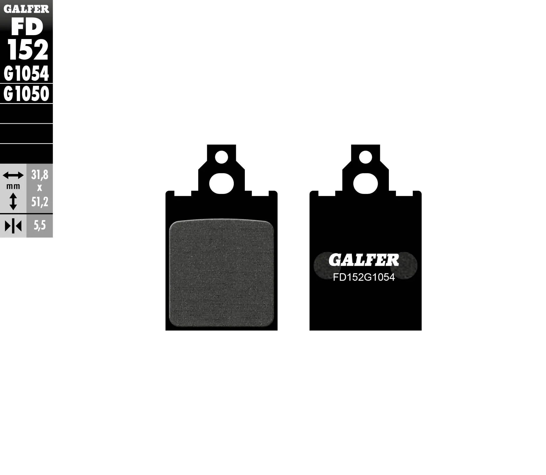 Galfer Semi-metallic Brake Pads For Oem Replacement