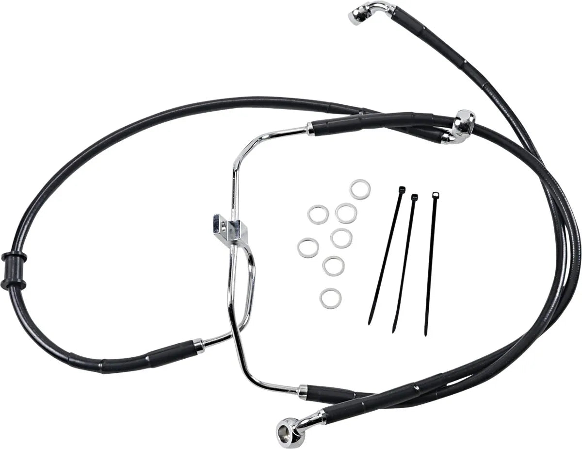 Drag Specialties Extended Black Vinyl Brake Line Kit