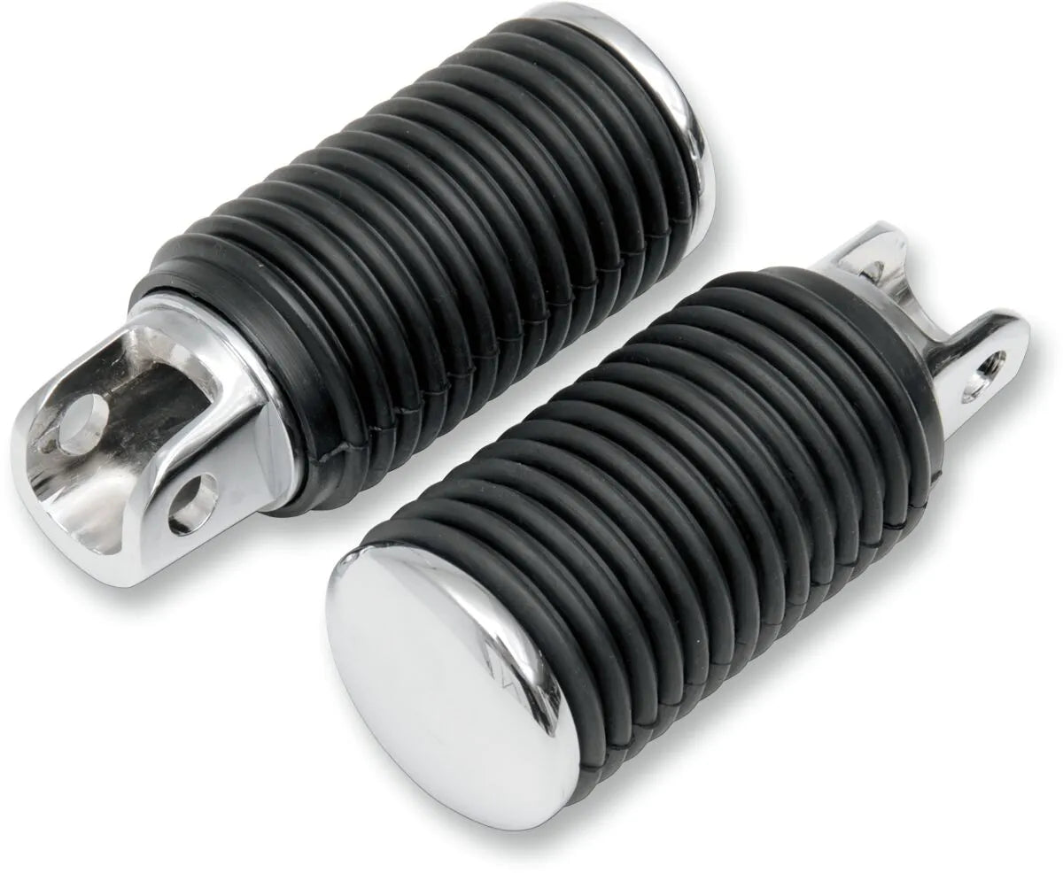 Drag Specialties Driver Foot Pegs Chrome with Rubber Sleeves