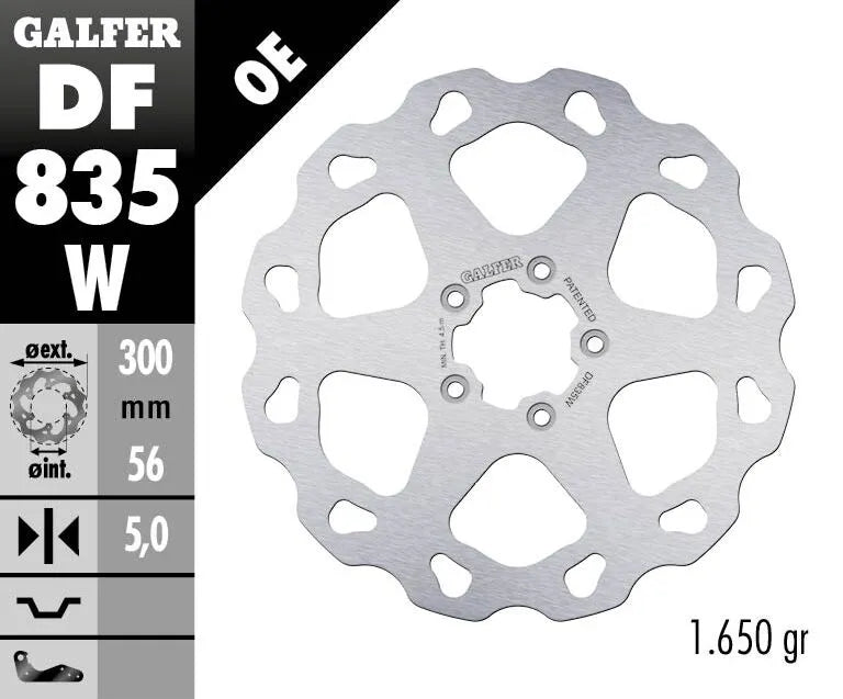 Galfer Wave Brake Rotor For Motorcycle - 300mm - Front