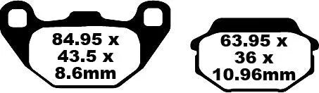 Ebc Sfa Series Organic Scooter Brake Pads - Front & Rear