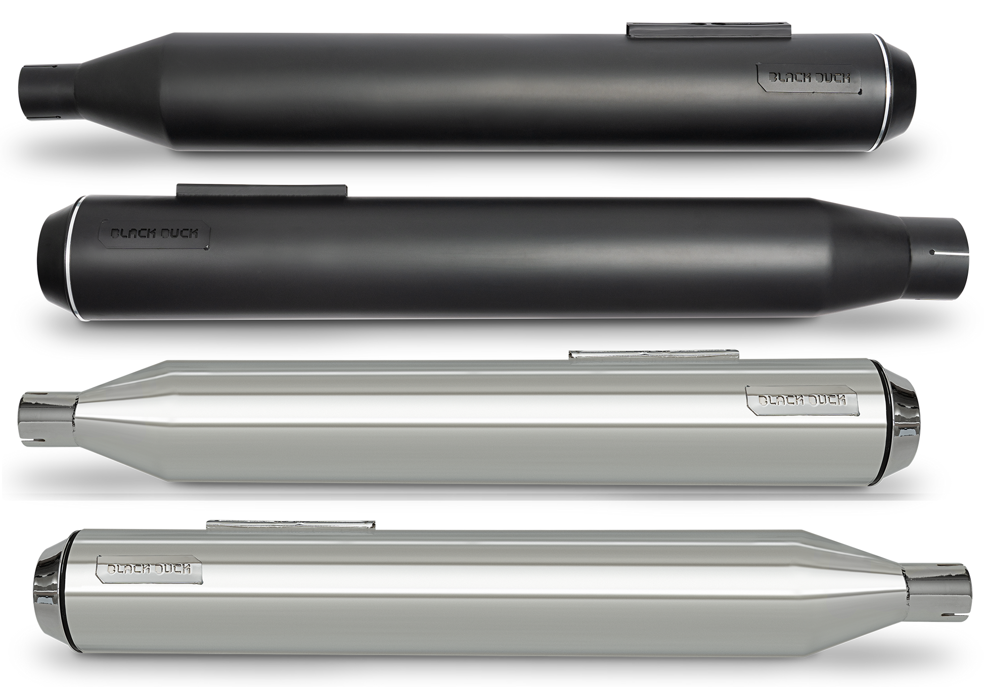 Black Duck Slip-On Mufflers for Milwaukee Eight Touring – Exhaust