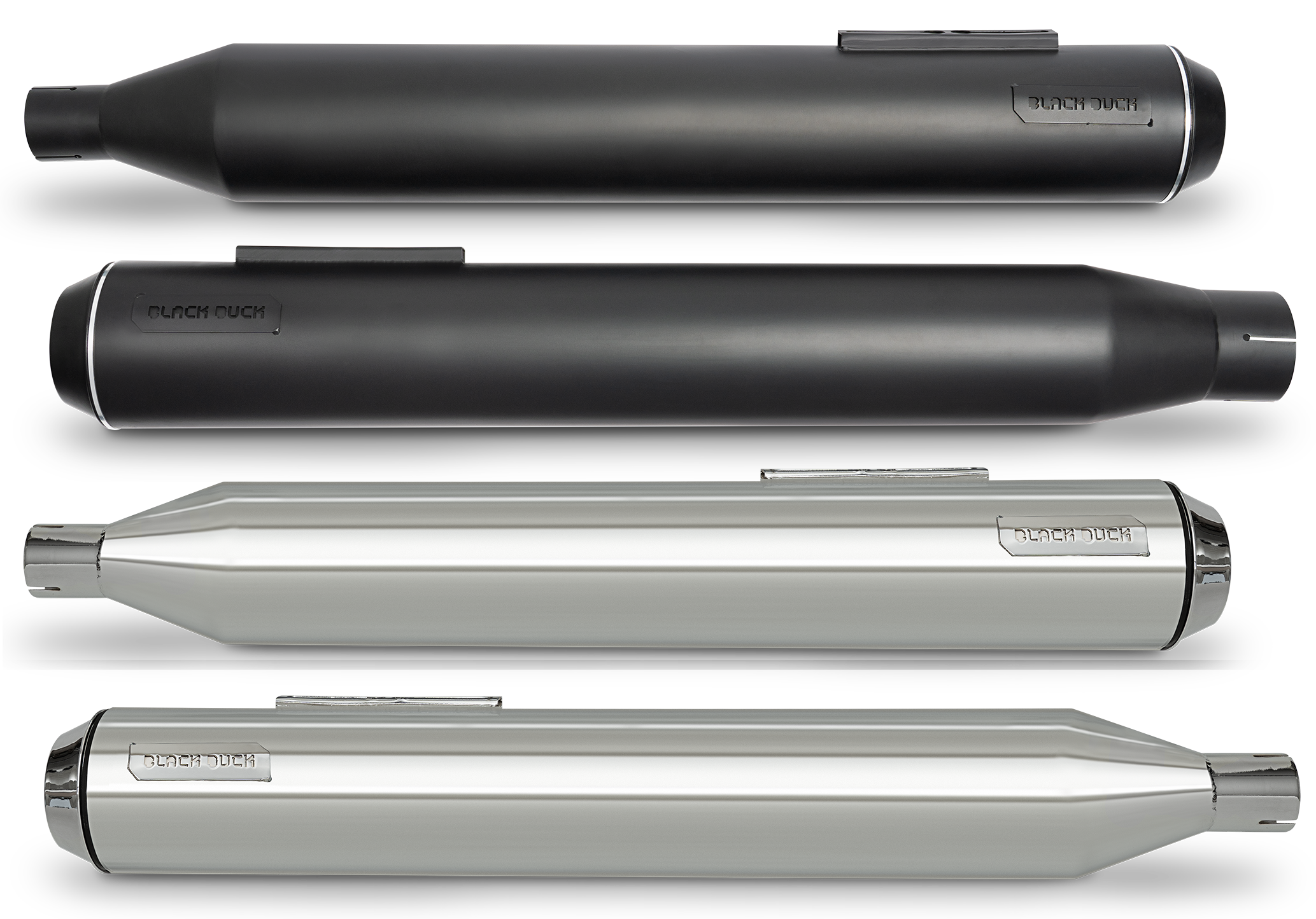 Black Duck Slip-On Mufflers for Milwaukee Eight Touring – Exhaust