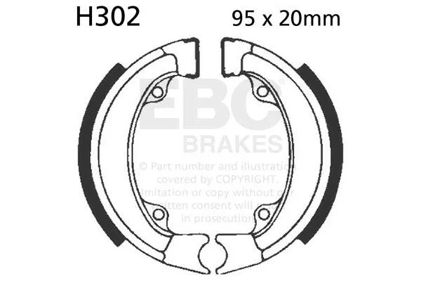 Ebc Organic Brake Shoe Set 160mm - Front