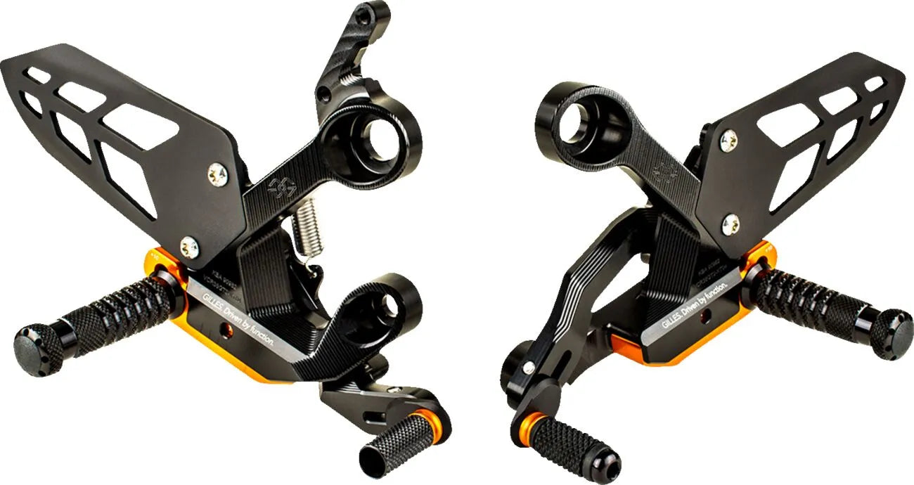 Gilles Tooling Adjustable Rearset - Black/orange