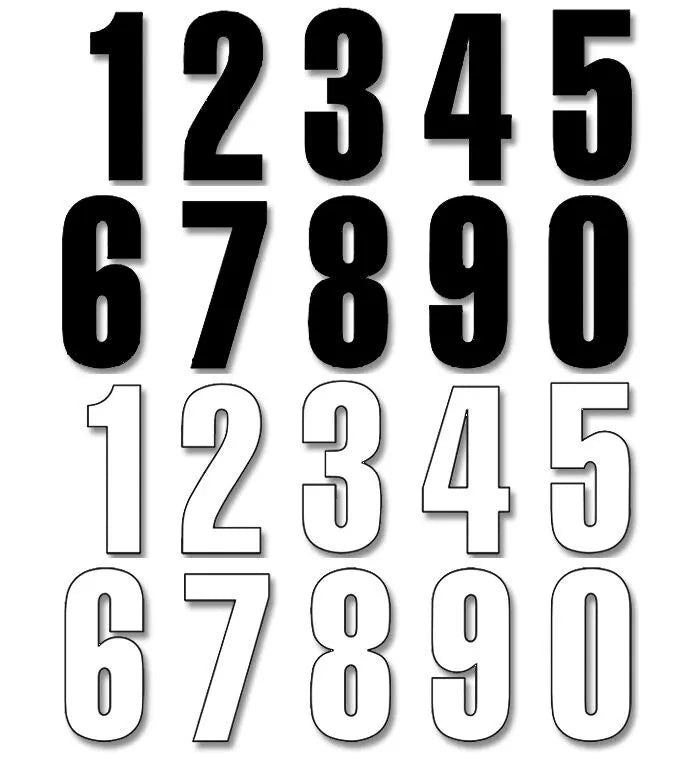 Blackbird Racing Number Plate Graphic - White "6" (3-pack)