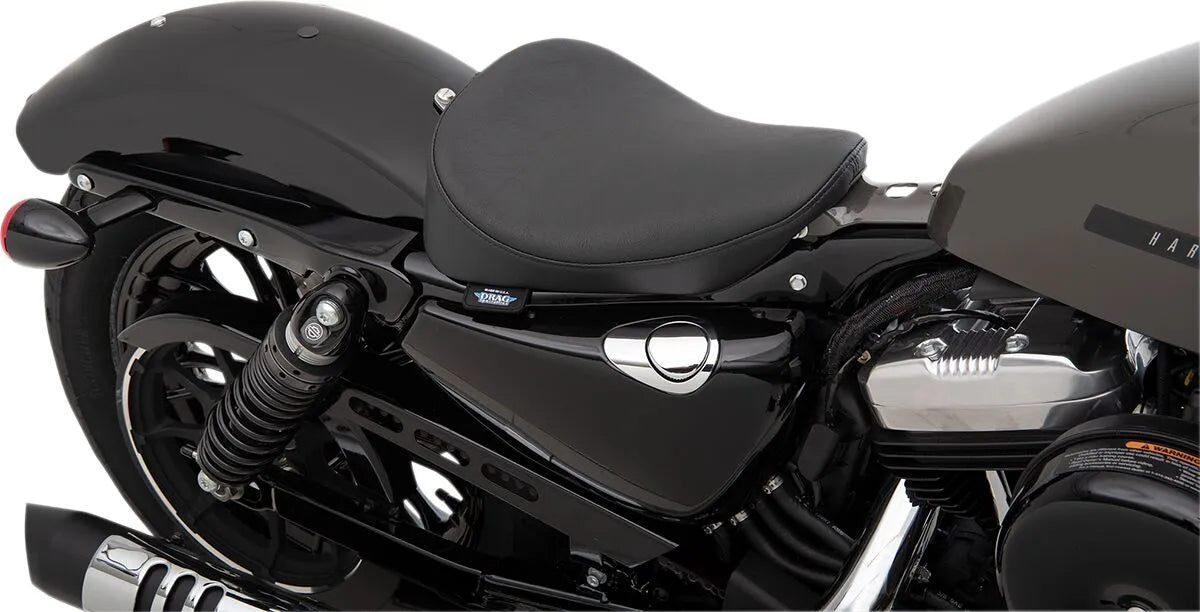 Drag Specialties Bobber Solo Seat - Black Vinyl - For Harley Davidson