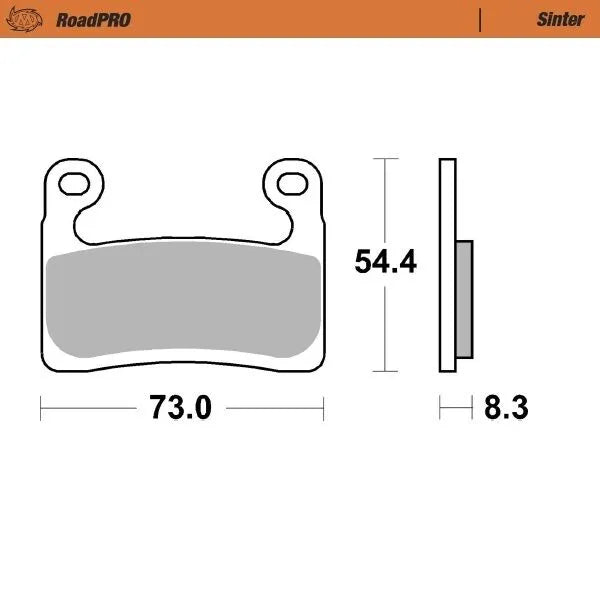 Moto-master Roadpro Sinter Brake Pad Front Sintered Metal - Front