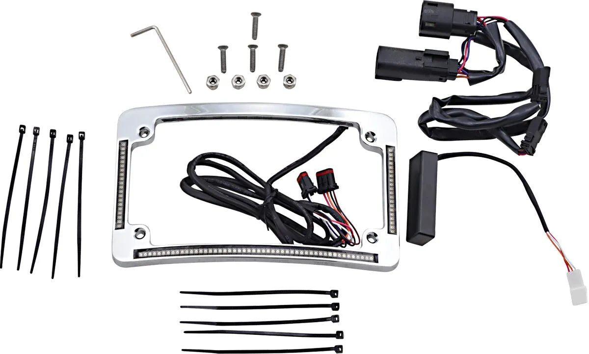 Custom Dynamics Led Radius License Plate Frame - Chrome
