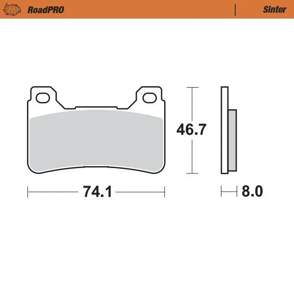 Moto-master Roadpro Sinter Brake Pad Front - Front
