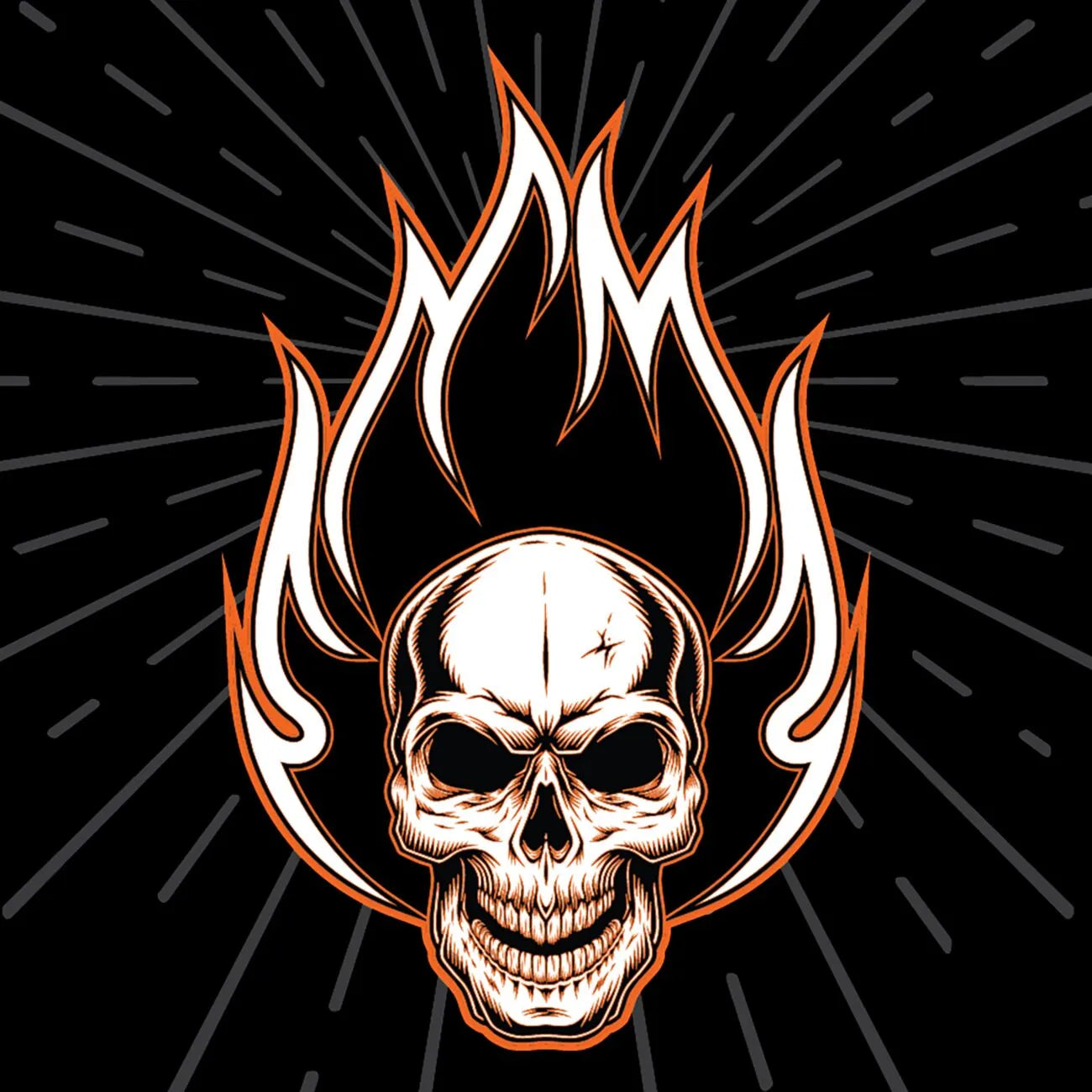 Zan Headgear Flydanna Flaming Skull 6 Panel Head Wrap