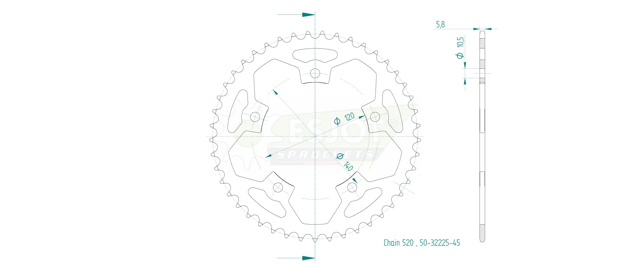 Esjot 520 Rear Sprocket - High-quality Steel