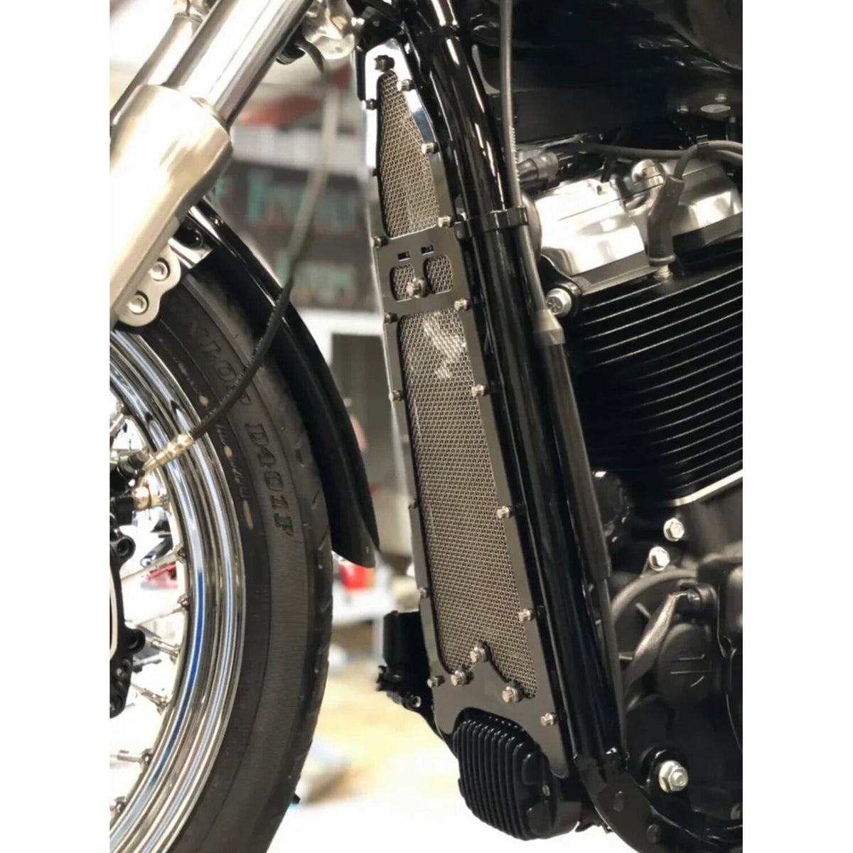 Bare Knuckle Performance M8 Softail oil cooler cover guard