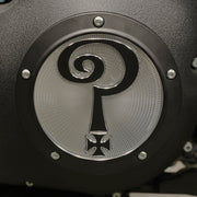Indian Larry Motorcycles Indian Larry 'Question Mark' derby cover - Matte black/clear