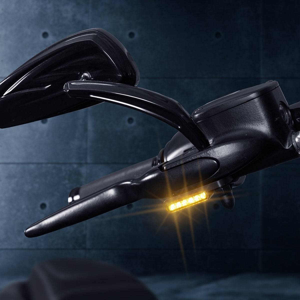 HeinzBikes 'Stripes' below bar turn signals - Black with PL
