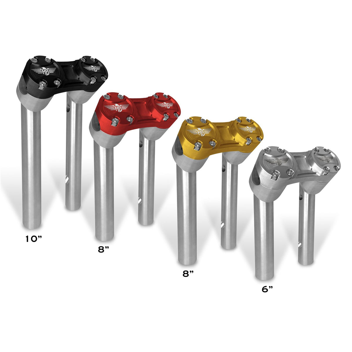HeinzBikes Clubstyle pullback risers 8" - Silver/Black