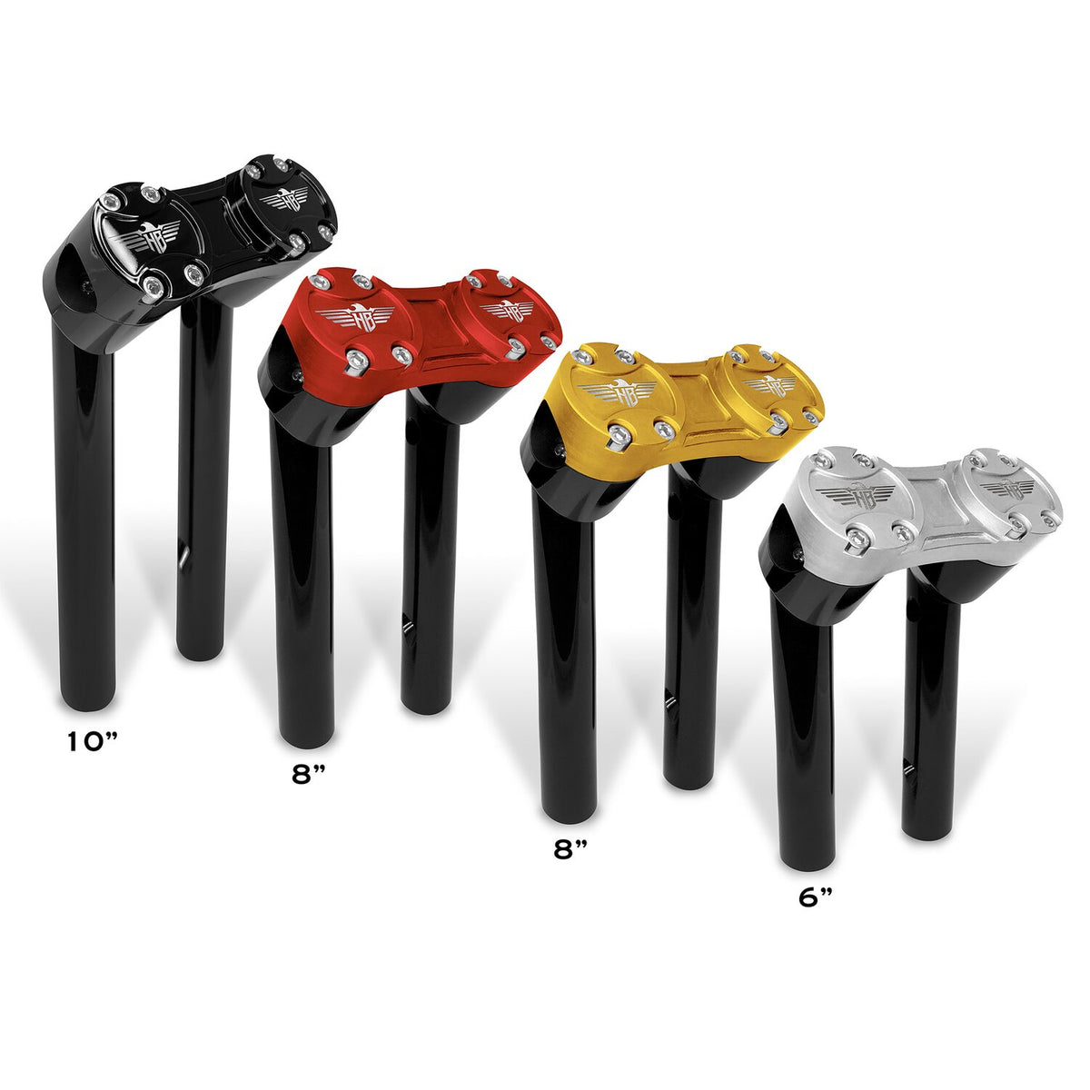 HeinzBikes Clubstyle pullback risers 8" - Black/Gold