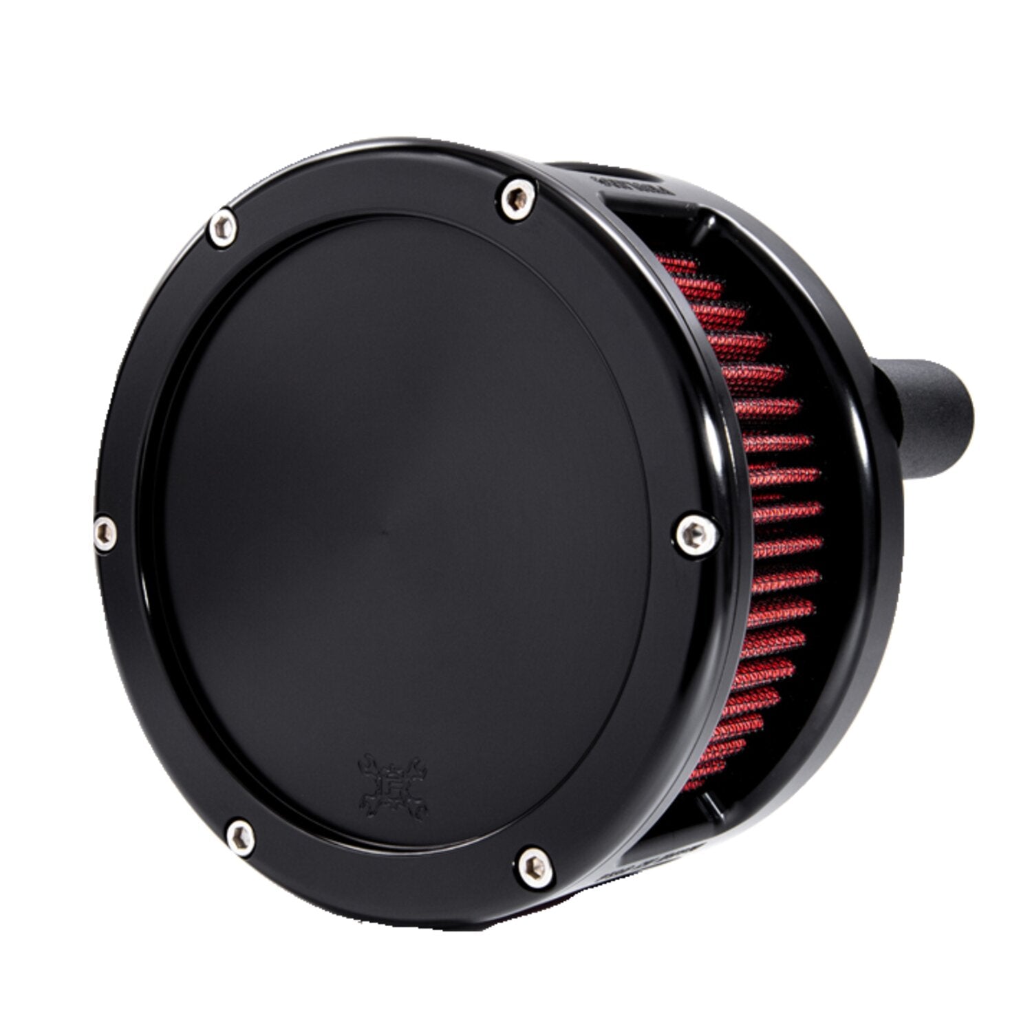 Feuling BA air cleaner - Black - Red filter - Solid cover