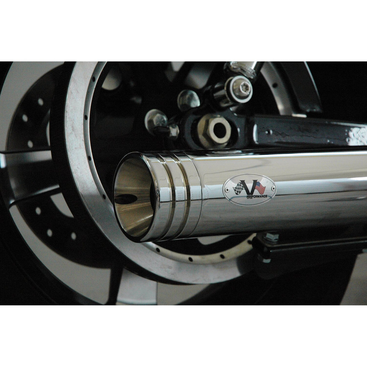 V Performance 80mm Double Ring slip-on mufflers - Chrome