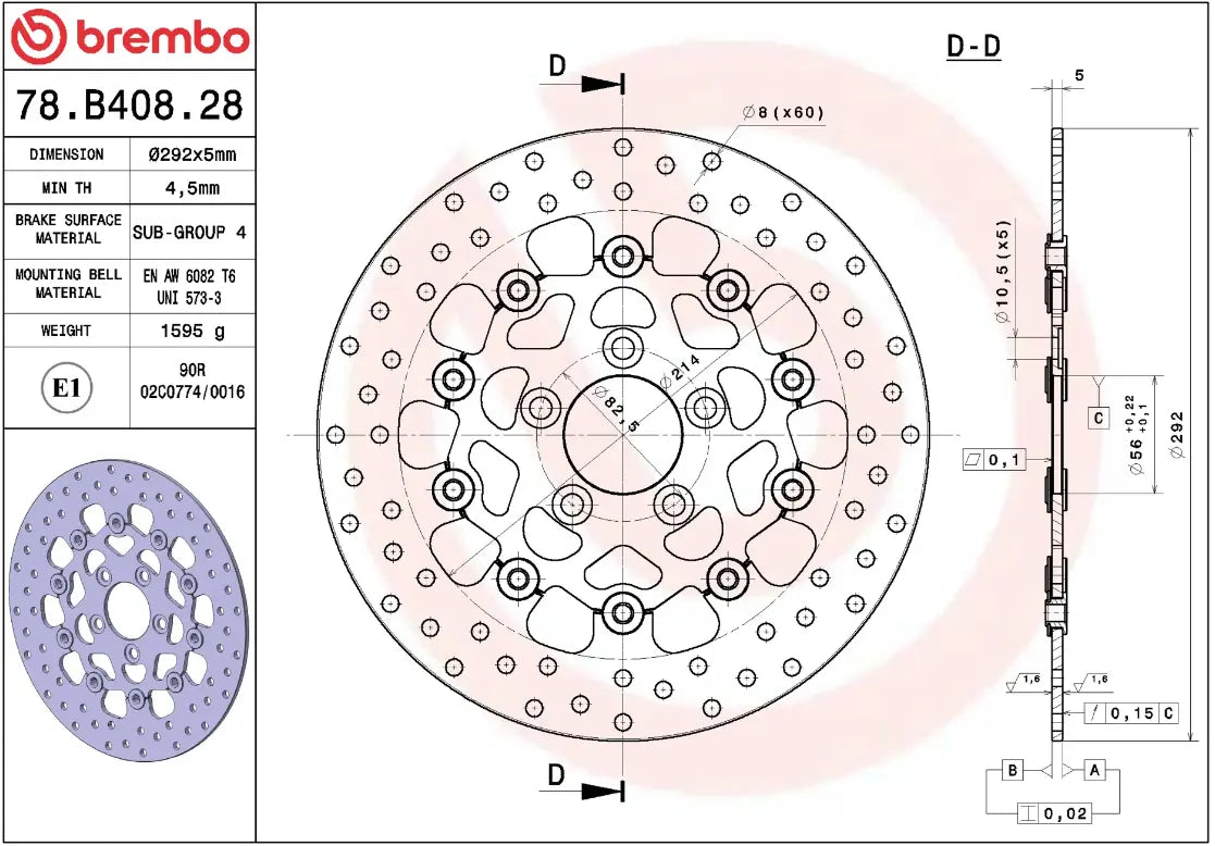 Brembo Serie Oro Prime Line Fixed Brake Rotor