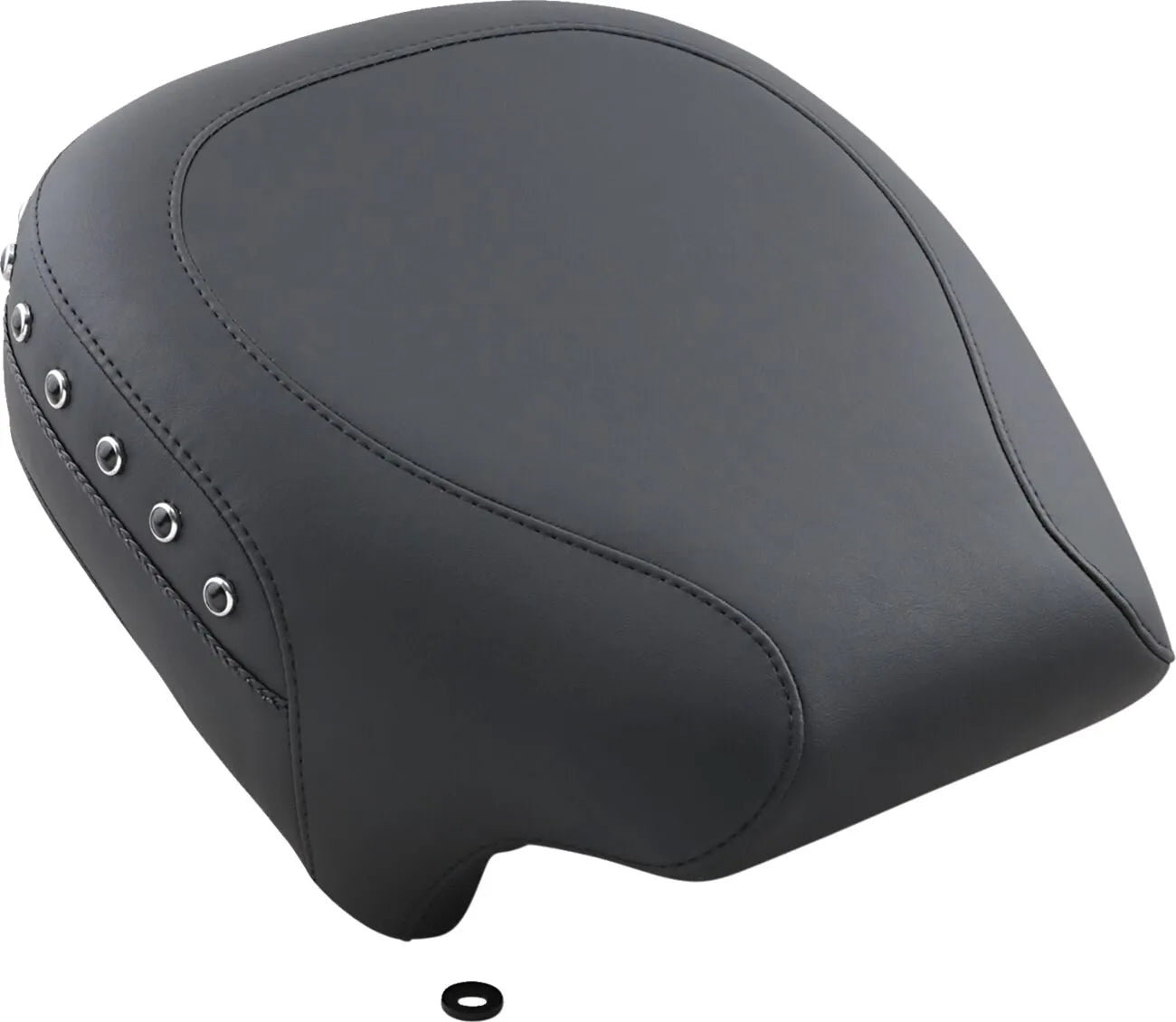 Mustang Wide Rear Seat - Studded Black Vinyl - For Harley Davidson