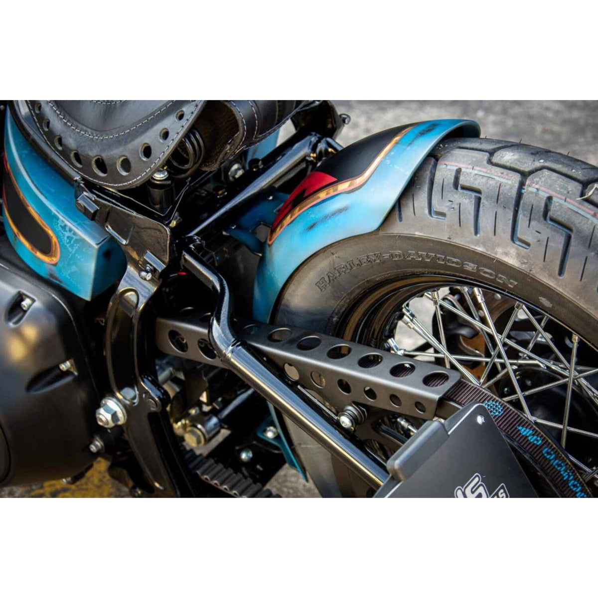 Rick's Motorcycles belt guard Round holes - Polished