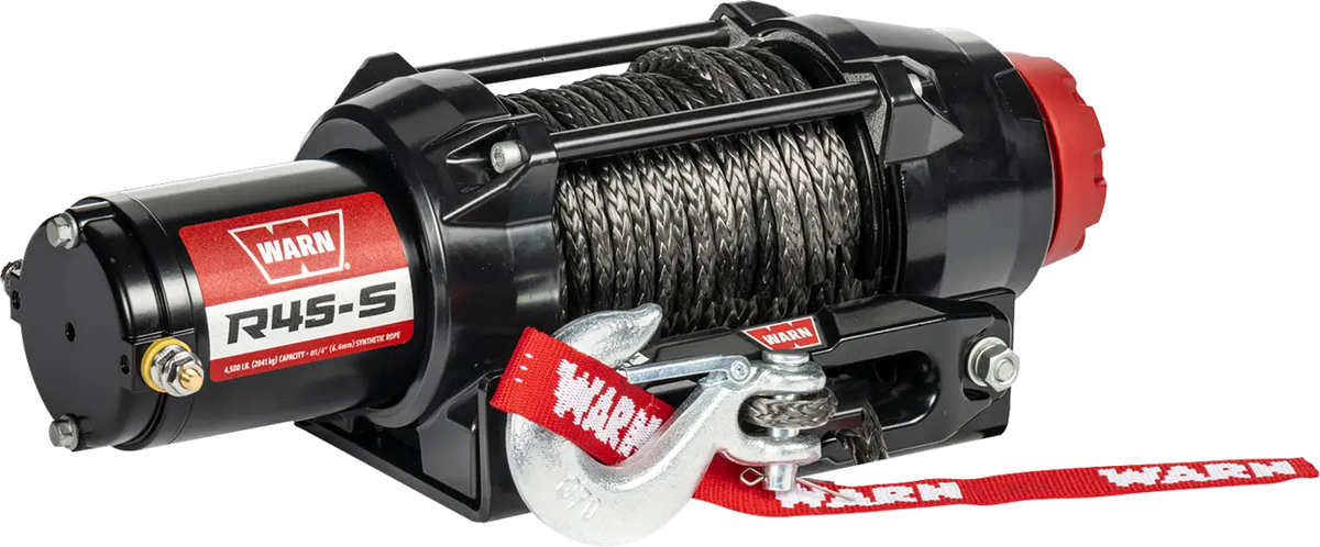 Warn R45-S Synthetic Rope Winch Black Red
