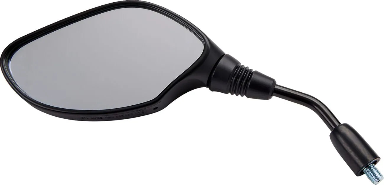 Parts Unlimited Mirror - Matte Black, Oval Head