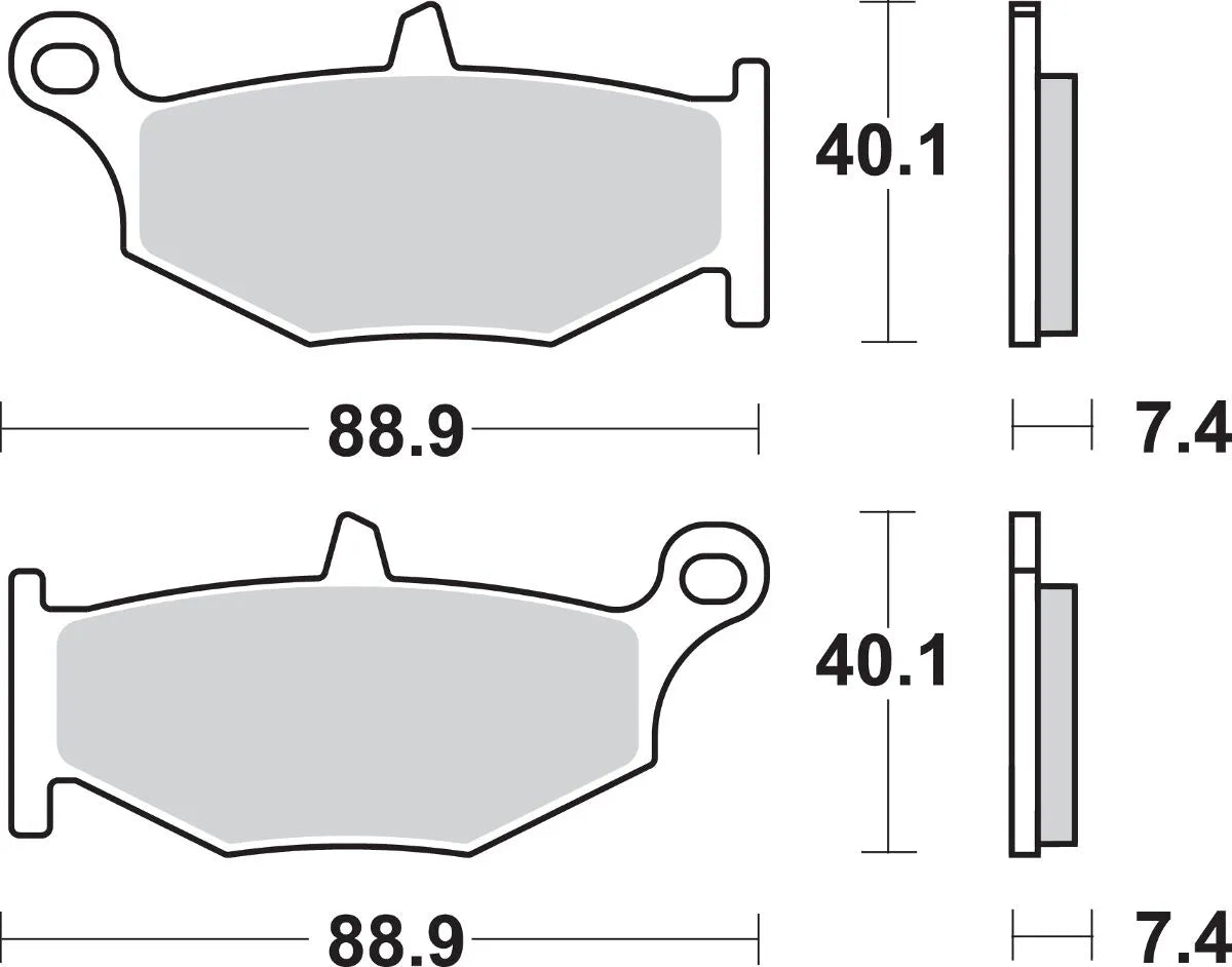 Sbs Hf Street Ceramic Brake Pads - Organic Base - Rear
