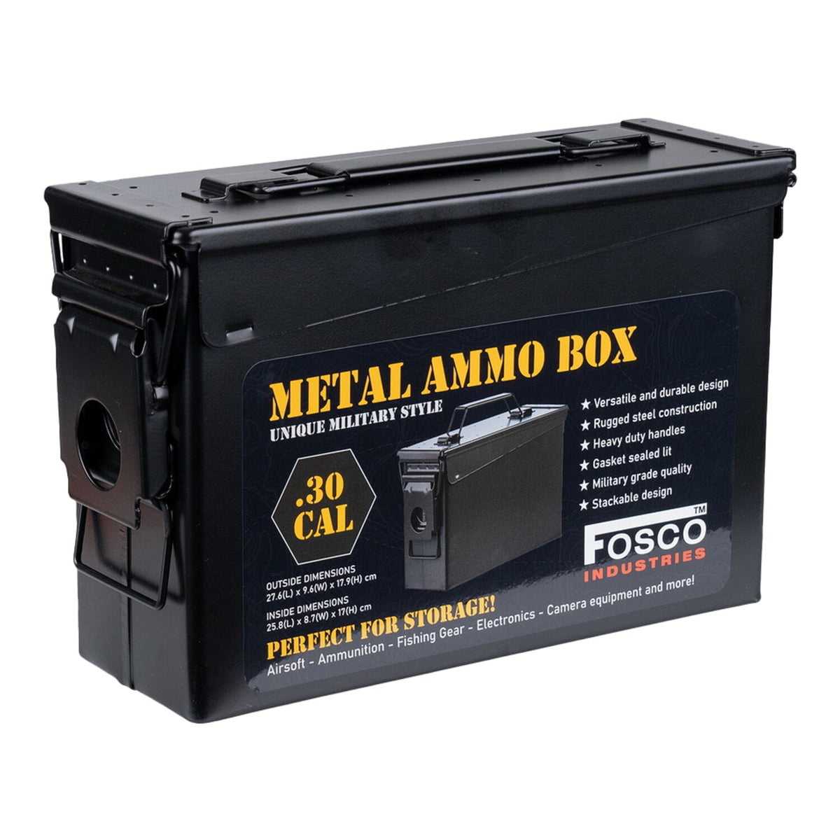 Army Surplus Ammo Skull and Bones box black