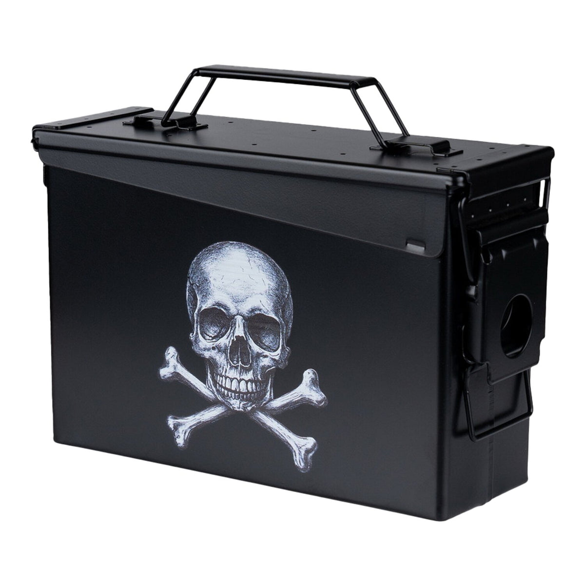 Army Surplus Ammo Skull and Bones box black