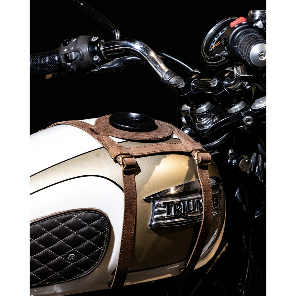 Trip Machine Tank Strap Right Side Fuel Inlet tobacco