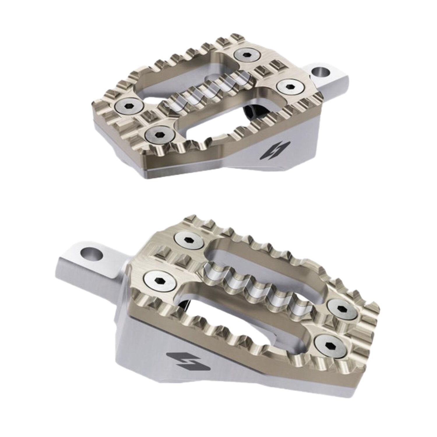 Kraus EXO foot peg peg set - Gold SS top / Machined alu base