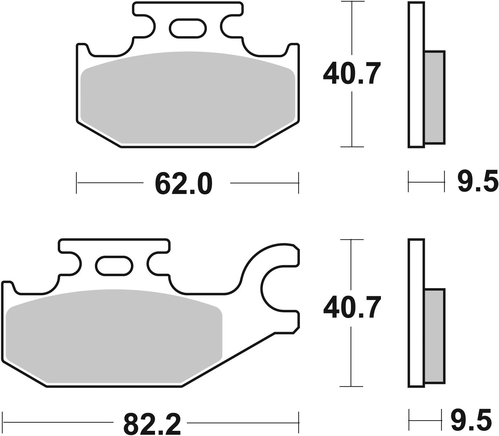 Sbs Hf Street Ceramic Organic Brake Pads - Rear